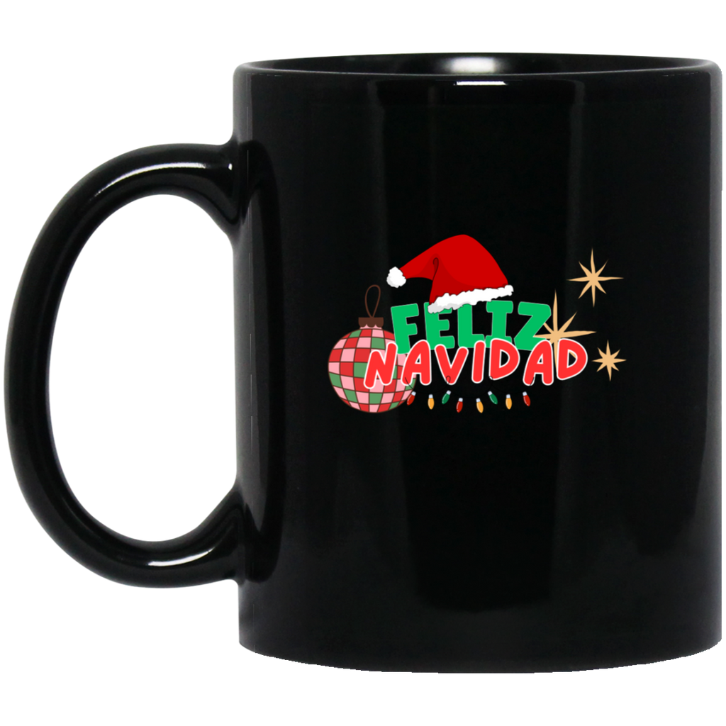 Feliz Navidad BM11OZ 11oz Black Mug