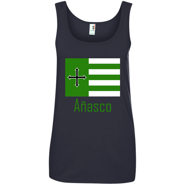 Añasco Flag 882L Anvil Ladies' 100% Ringspun Cotton Tank Top - PR FLAGS UP