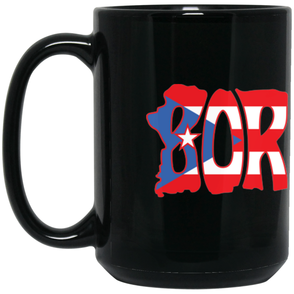 Boricua Isla BM15OZ 15 oz. Black Mug