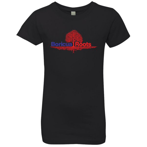 Boricua Roots Red & Blue Logo NL3710 Next Level Girls' Princess T-Shirt - PR FLAGS UP