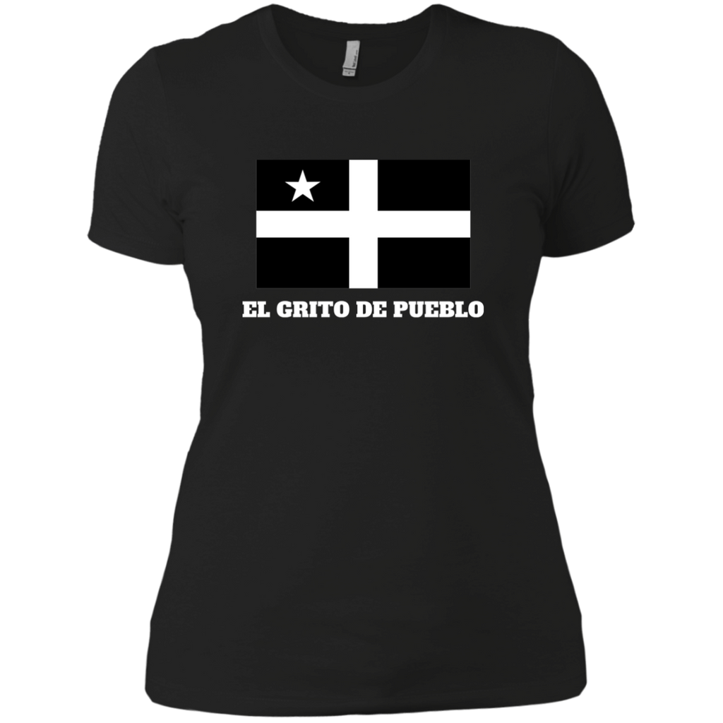 El Grito De Pueblo NL3900 Next Level Ladies' Boyfriend T-Shirt - PR FLAGS UP