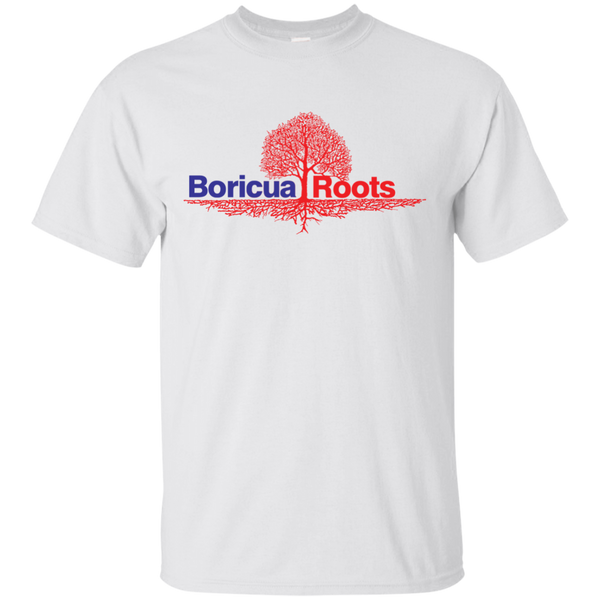 Boricua Roots Blue & Red Logo G200 Gildan Ultra Cotton T-Shirt - PR FLAGS UP