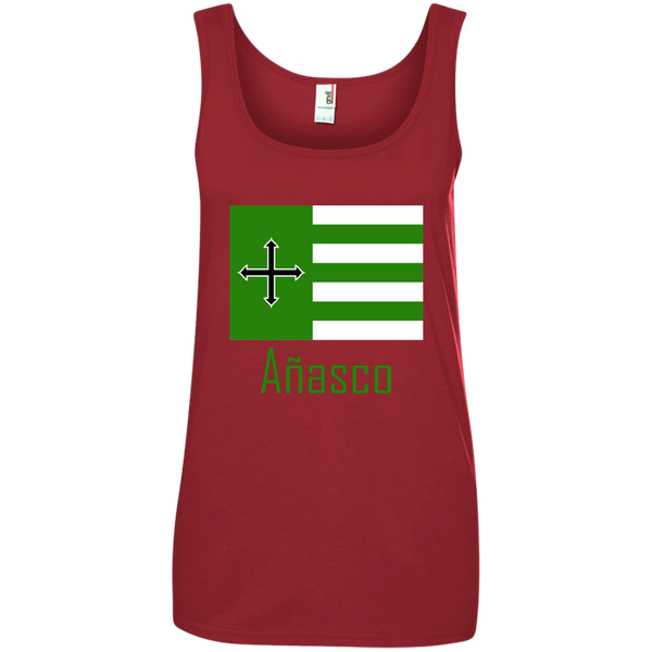 Añasco Flag 882L Anvil Ladies' 100% Ringspun Cotton Tank Top - PR FLAGS UP