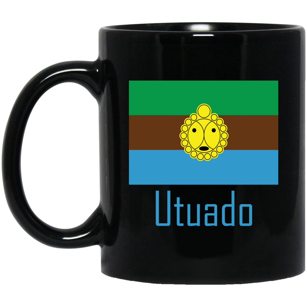 Utuado BM11OZ 11 oz. Black Mug - PR FLAGS UP