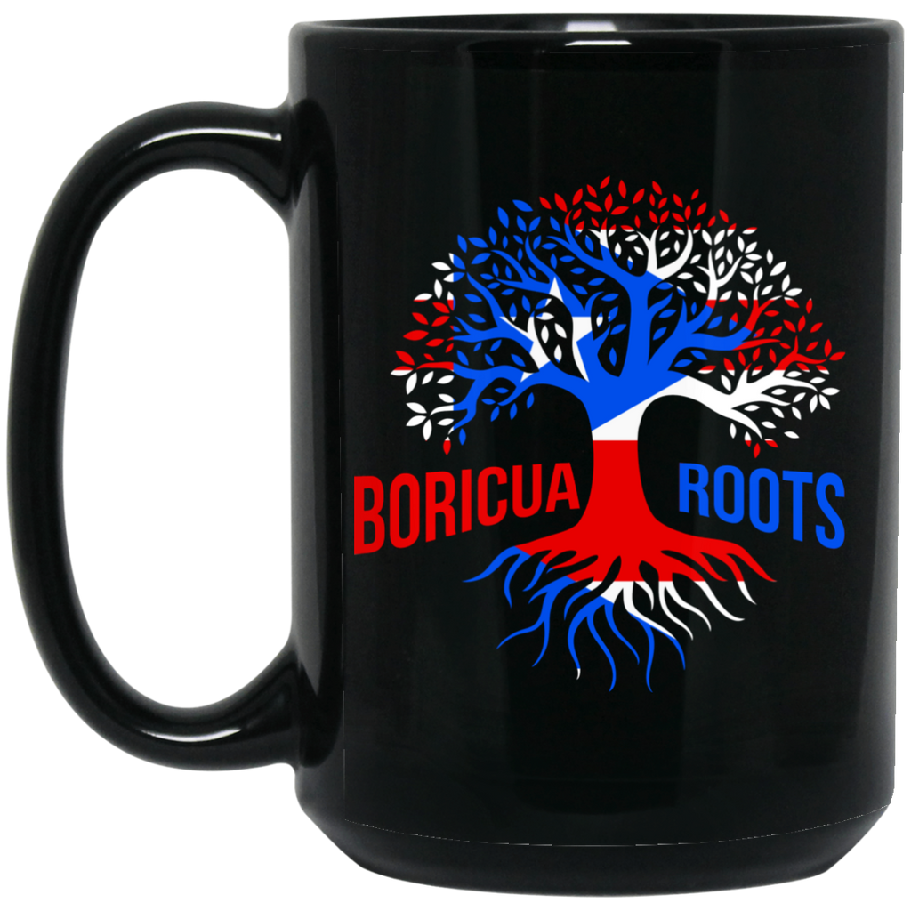 Boricua Roots Flag BM15OZ 15 oz. Black Mug