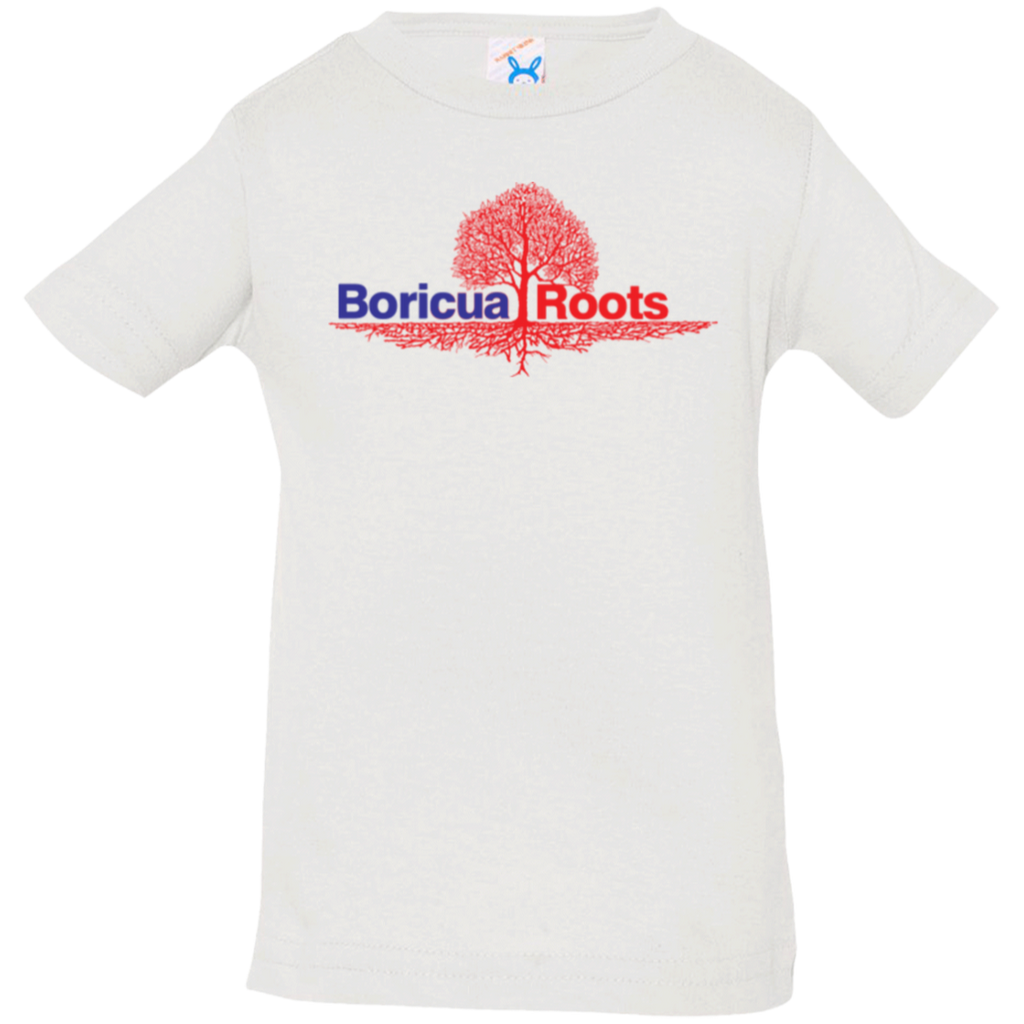 Boricua Roots Red & Blue Logo 3322 Rabbit Skins Infant Jersey T-Shirt - PR FLAGS UP