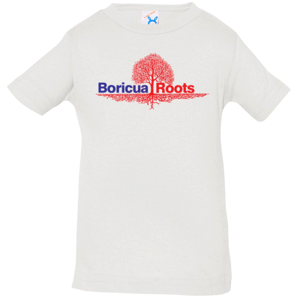 Boricua Roots Red & Blue Logo 3322 Rabbit Skins Infant Jersey T-Shirt - PR FLAGS UP
