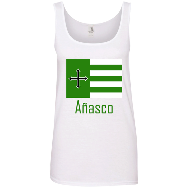 Añasco Flag 882L Anvil Ladies' 100% Ringspun Cotton Tank Top - PR FLAGS UP