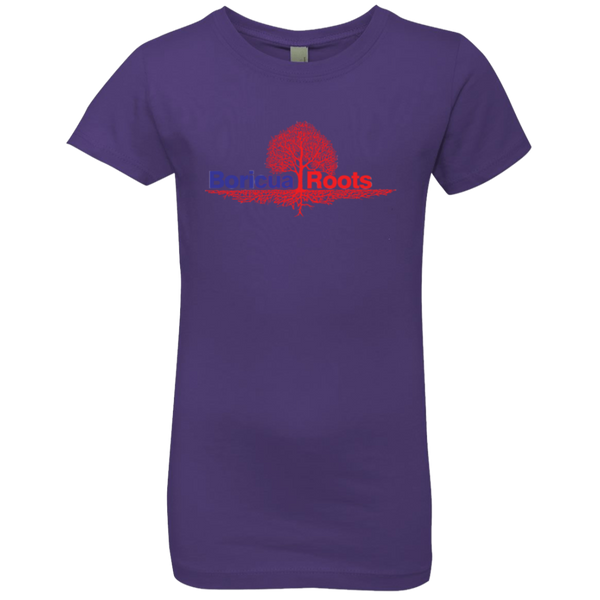 Boricua Roots Red & Blue Logo NL3710 Next Level Girls' Princess T-Shirt - PR FLAGS UP
