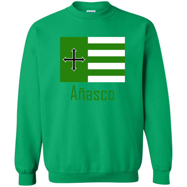 Añasco Flag G180 Gildan Crewneck Pullover Sweatshirt  8 oz. - PR FLAGS UP