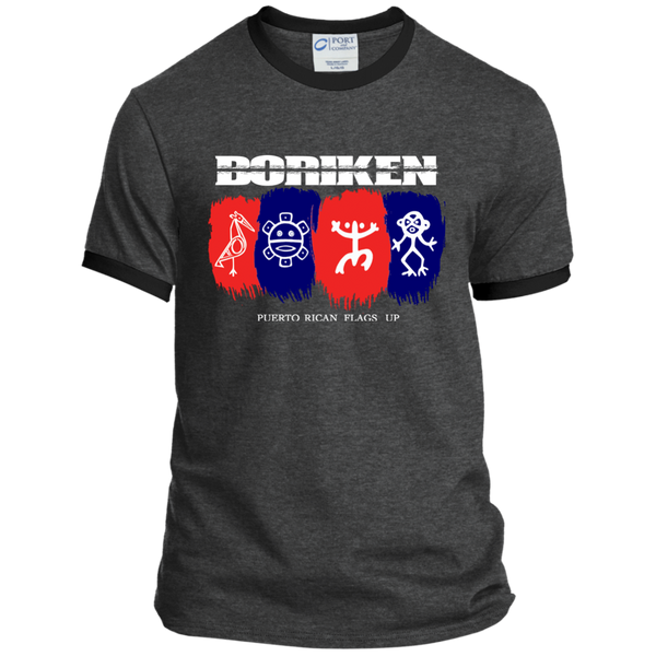 Boriken PC54R Port & Co. Ringer Tee - PR FLAGS UP