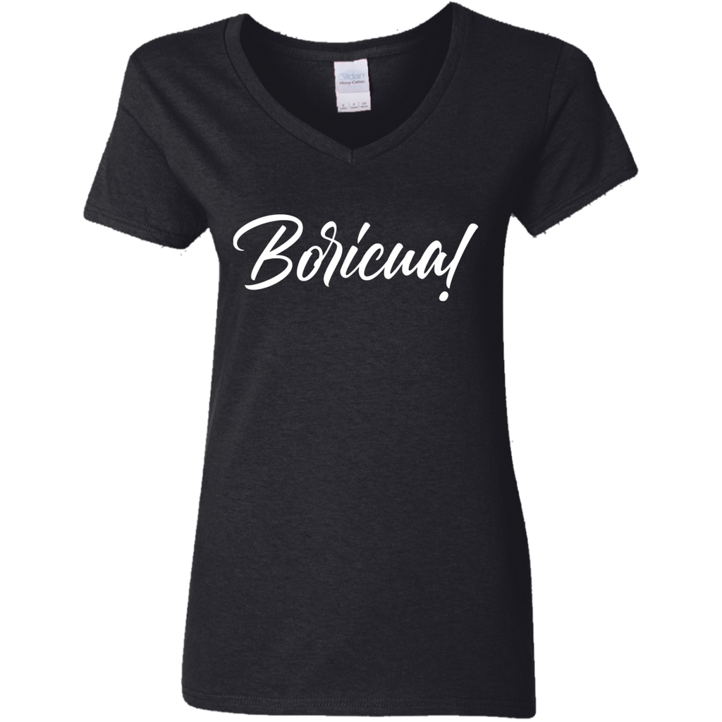 Boricua G500VL Ladies' 5.3 oz. V-Neck T-Shirt