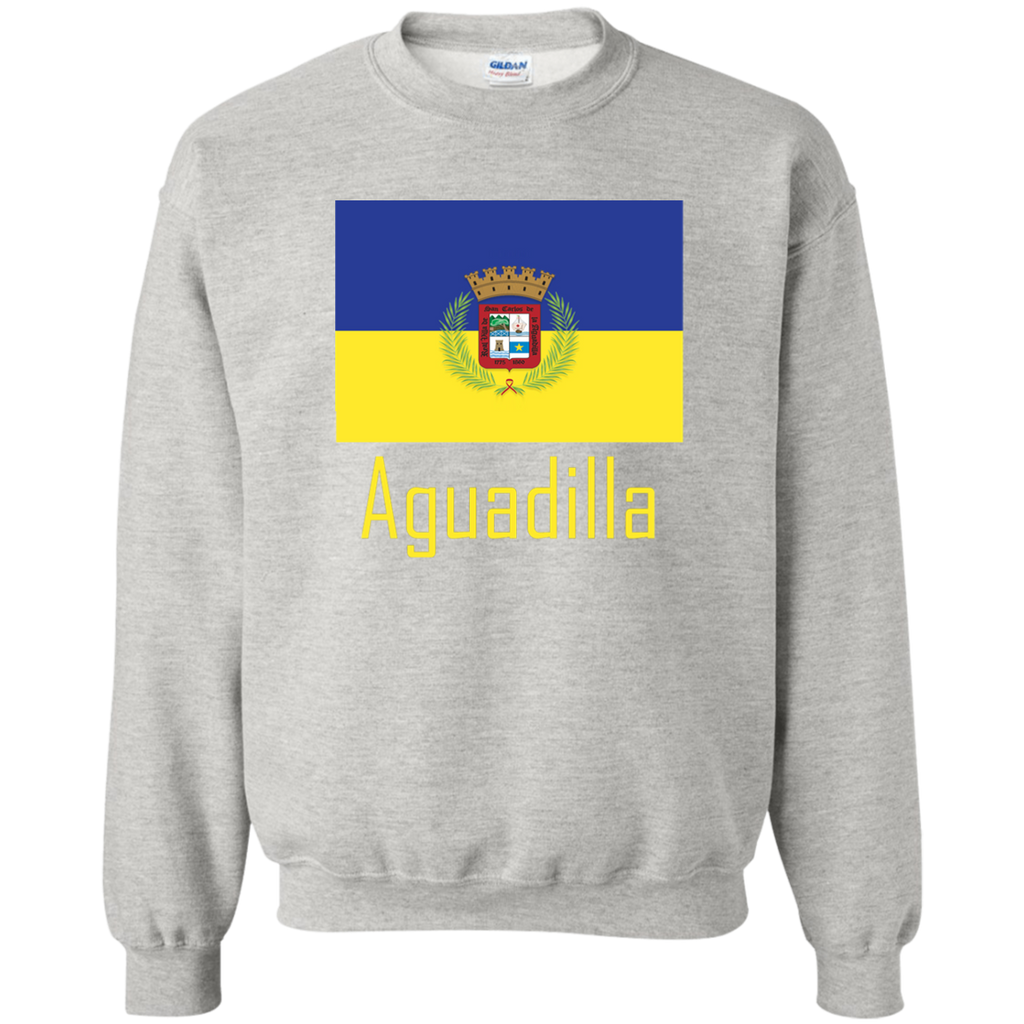 Aguadilla Flag G180 Gildan Crewneck Pullover Sweatshirt  8 oz. - PR FLAGS UP
