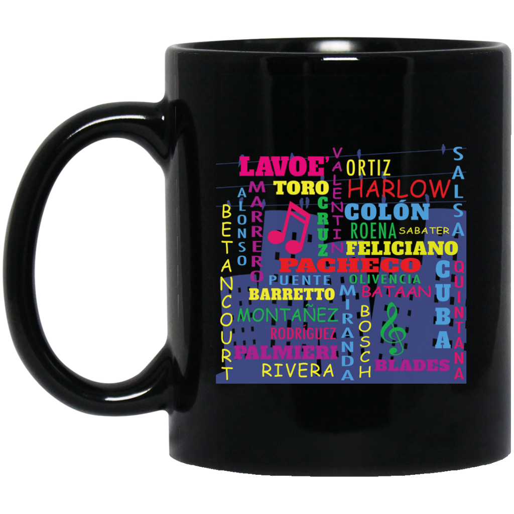 The Salsa All Stars BM11OZ 11 oz. Black Mug - PR FLAGS UP