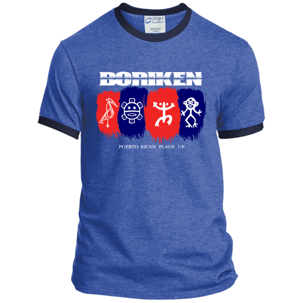 Boriken PC54R Port & Co. Ringer Tee - PR FLAGS UP