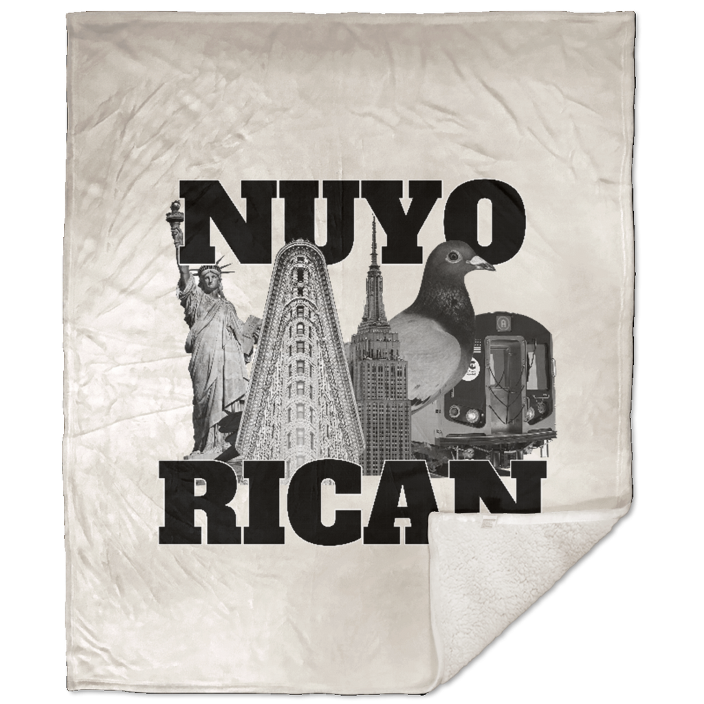 NuyoRican Elite SHPM Premium Sherpa Blanket - 50x60 - PR FLAGS UP