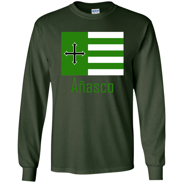 Añasco Flag G240 Gildan LS Ultra Cotton T-Shirt - PR FLAGS UP