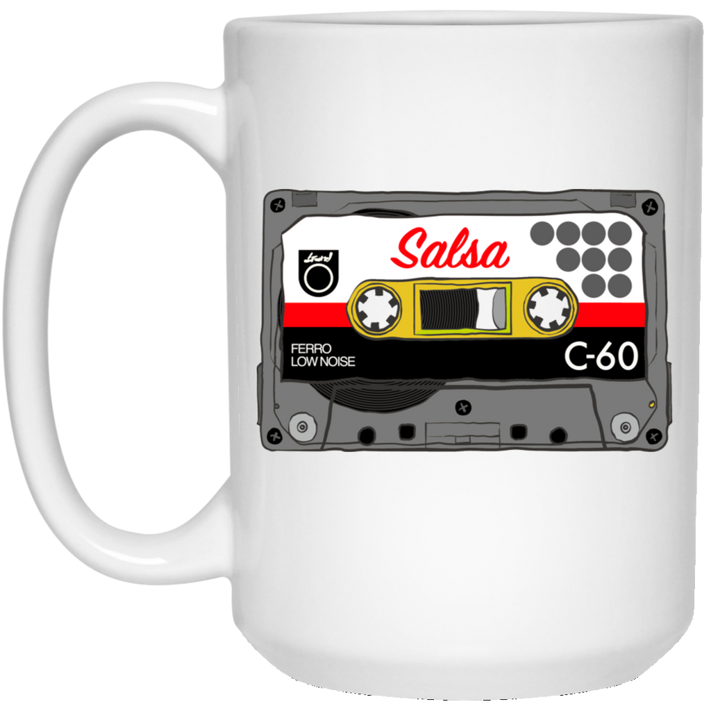 Salsa Mix Tape 21504 15 oz. White Mug