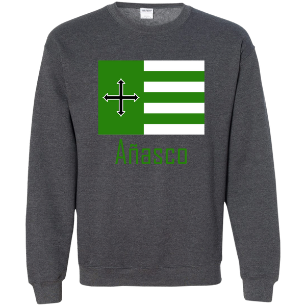 Añasco Flag G180 Gildan Crewneck Pullover Sweatshirt  8 oz. - PR FLAGS UP