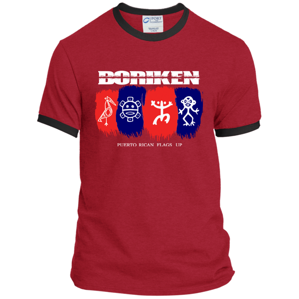 Boriken PC54R Port & Co. Ringer Tee - PR FLAGS UP