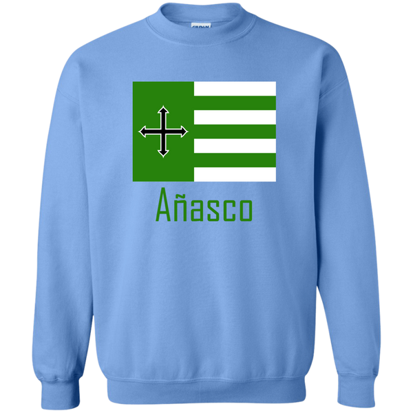 Añasco Flag G180 Gildan Crewneck Pullover Sweatshirt  8 oz. - PR FLAGS UP