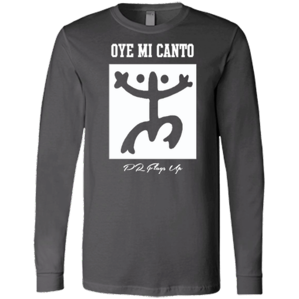 Oye Mi Canto El Coqui Bella+Canvas Men's Jersey Long Sleeve - PR FLAGS UP