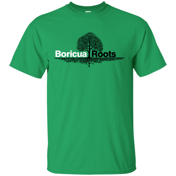 Boricua Roots Black & White Logo G200 Gildan Ultra Cotton T-Shirt - PR FLAGS UP