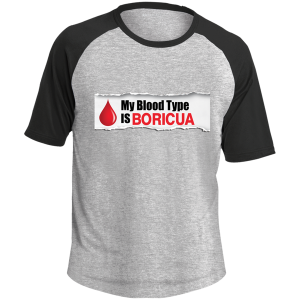 Blood Type Adult SS Colorblock Raglan Jersey - PR FLAGS UP