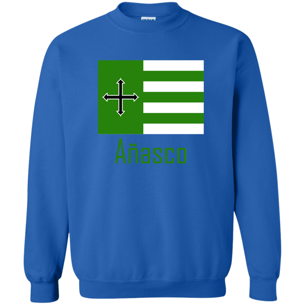 Añasco Flag G180 Gildan Crewneck Pullover Sweatshirt  8 oz. - PR FLAGS UP