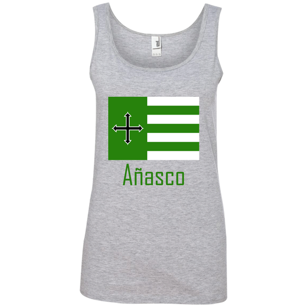 Añasco Flag 882L Anvil Ladies' 100% Ringspun Cotton Tank Top - PR FLAGS UP