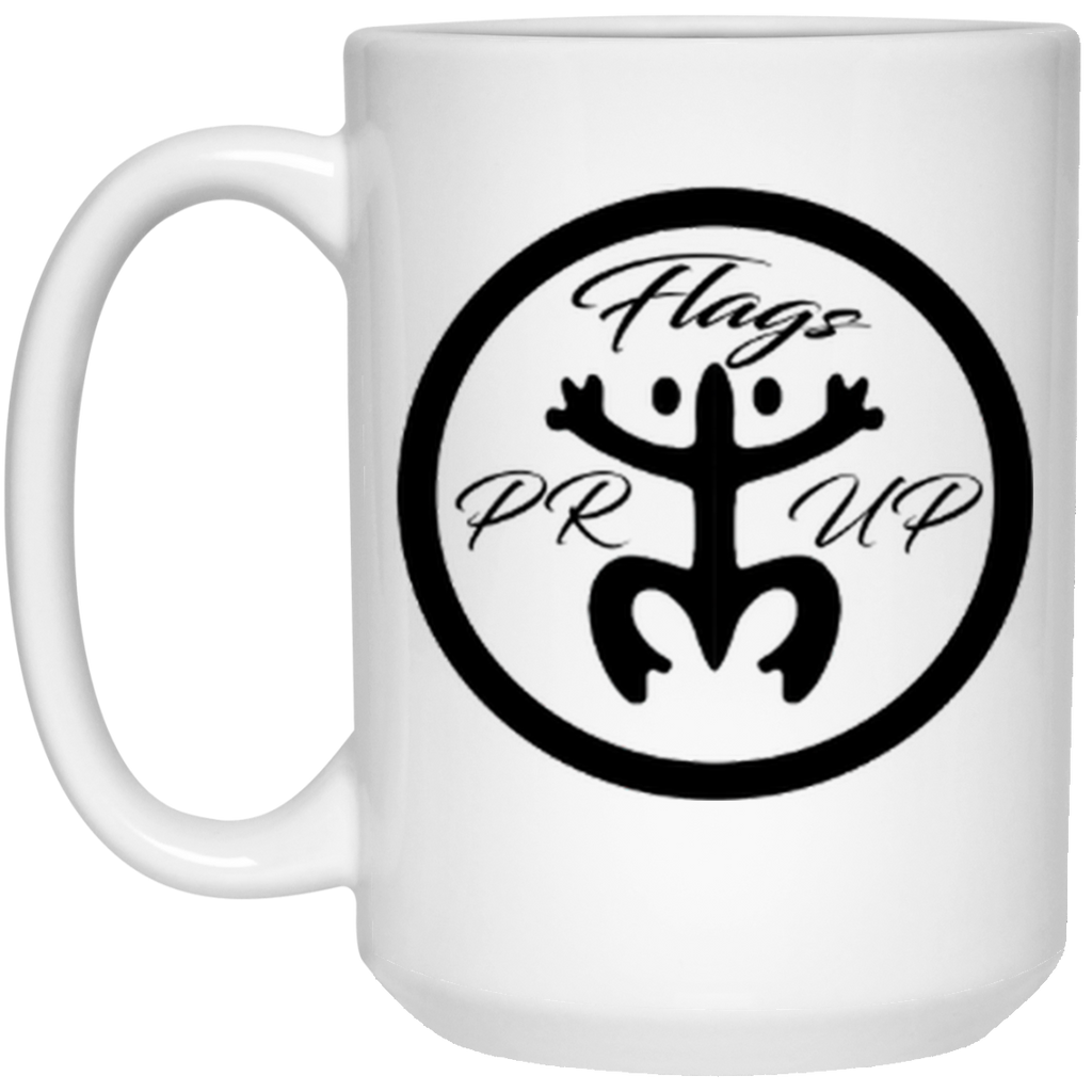 PR Flags Up Circle Logo Mug - 15oz - PR FLAGS UP
