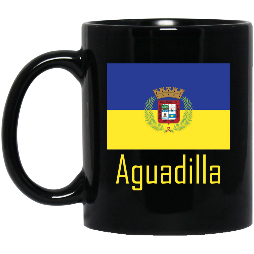 Aguadilla Flag BM11OZ 11 oz. Black Mug - PR FLAGS UP