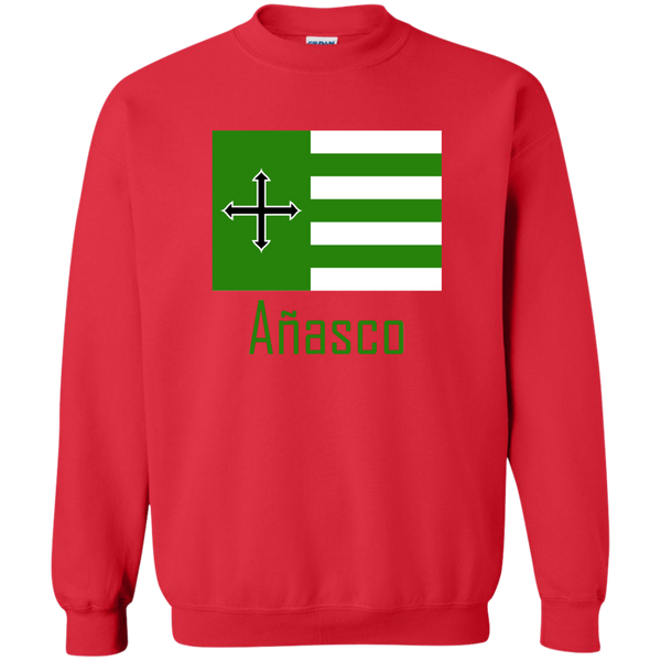 Añasco Flag G180 Gildan Crewneck Pullover Sweatshirt  8 oz. - PR FLAGS UP