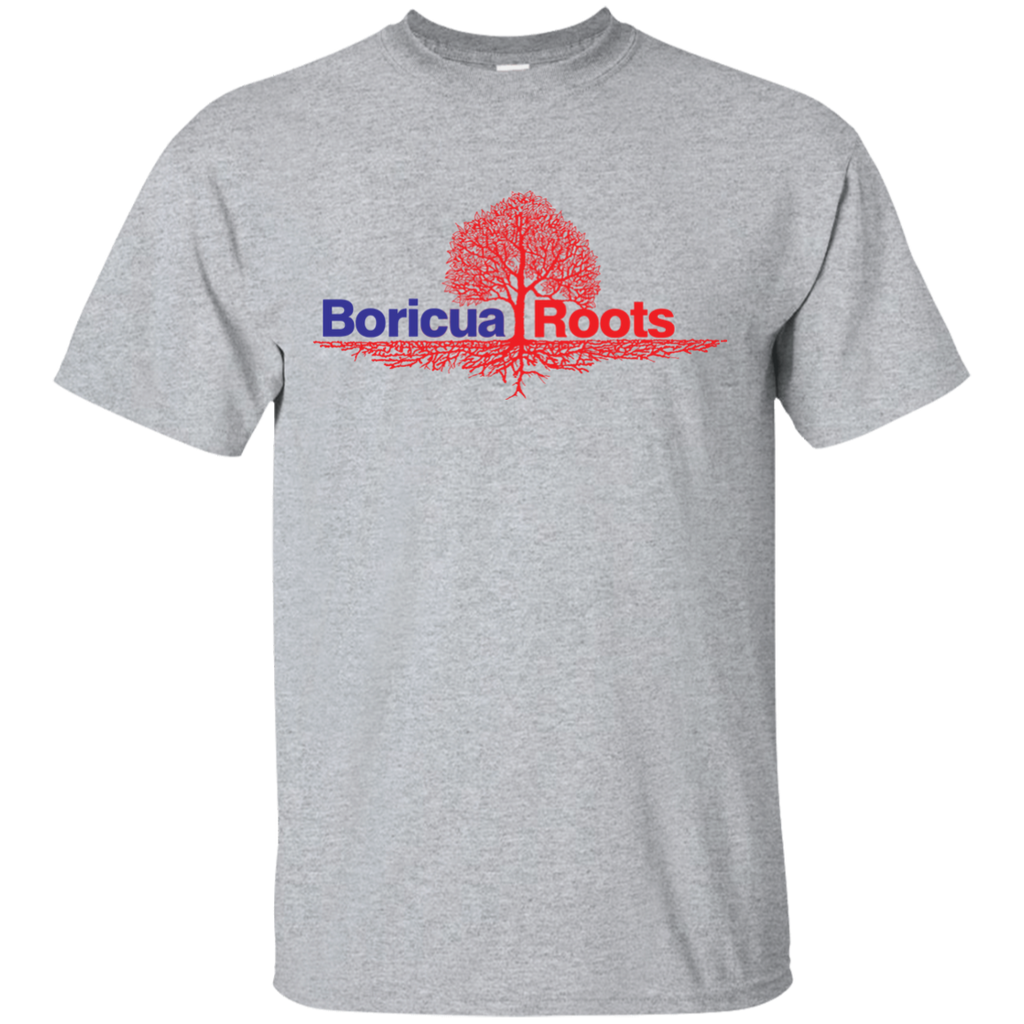 Boricua Roots Blue & Red Logo G200 Gildan Ultra Cotton T-Shirt - PR FLAGS UP