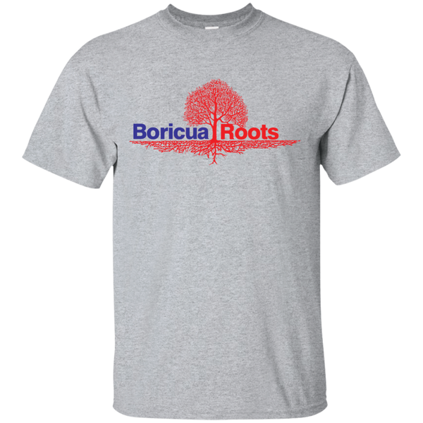 Boricua Roots Blue & Red Logo G200 Gildan Ultra Cotton T-Shirt - PR FLAGS UP