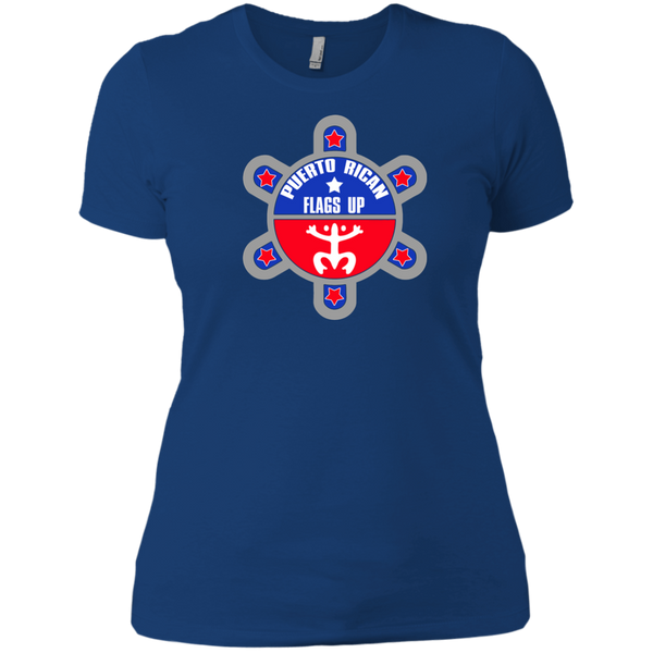 Puerto Rican Flags Up Next Level Ladies' Boyfriend Tee - PR FLAGS UP