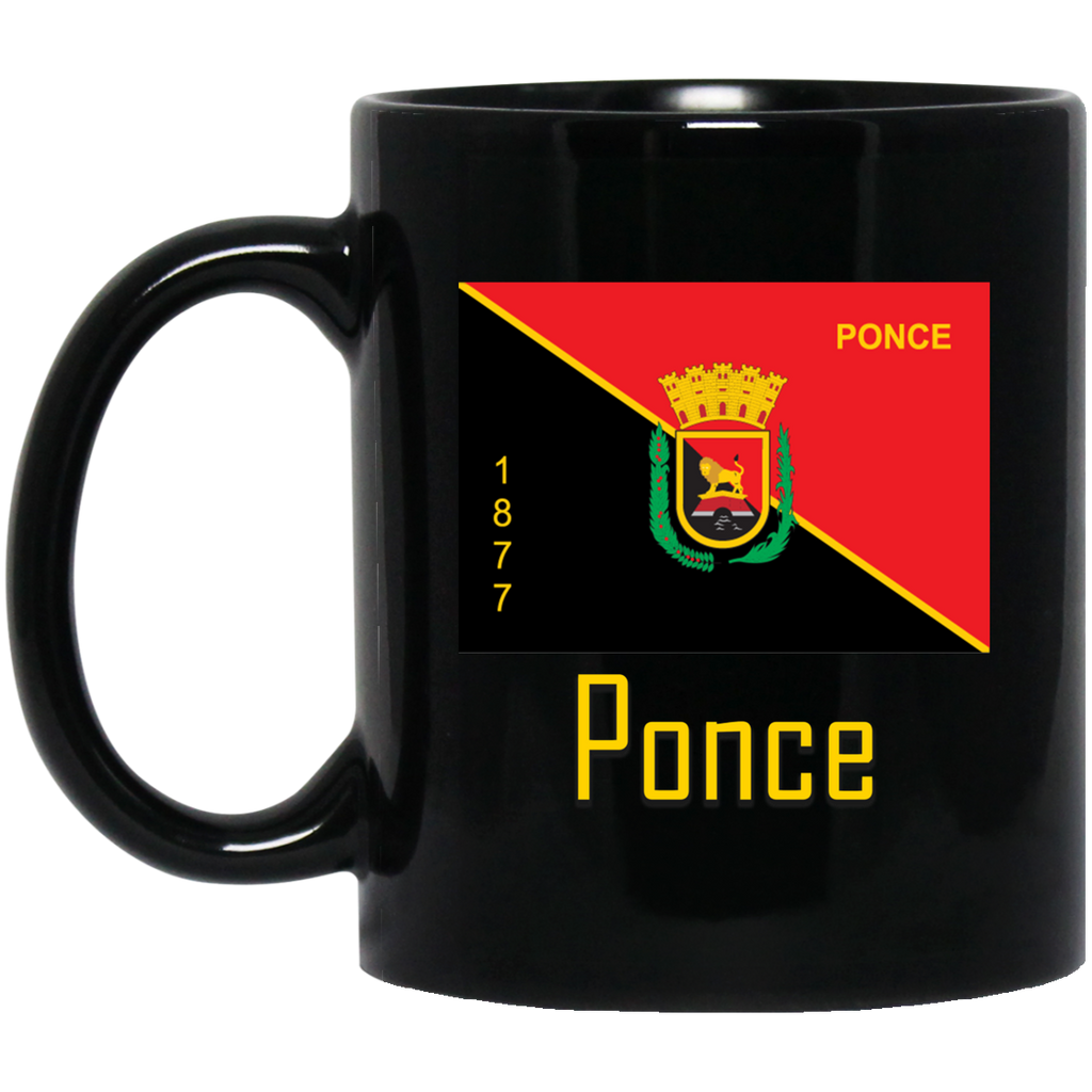 Ponce Flag BM11OZ 11 oz. Black Mug - PR FLAGS UP