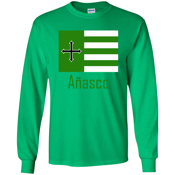 Añasco Flag G240 Gildan LS Ultra Cotton T-Shirt - PR FLAGS UP