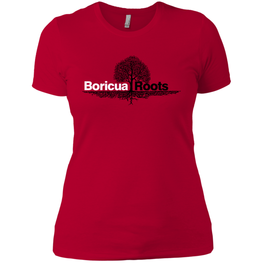 roots red NL3900 Next Level Ladies' Boyfriend T-Shirt - PR FLAGS UP