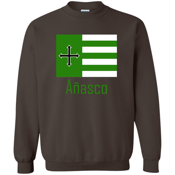 Añasco Flag G180 Gildan Crewneck Pullover Sweatshirt  8 oz. - PR FLAGS UP