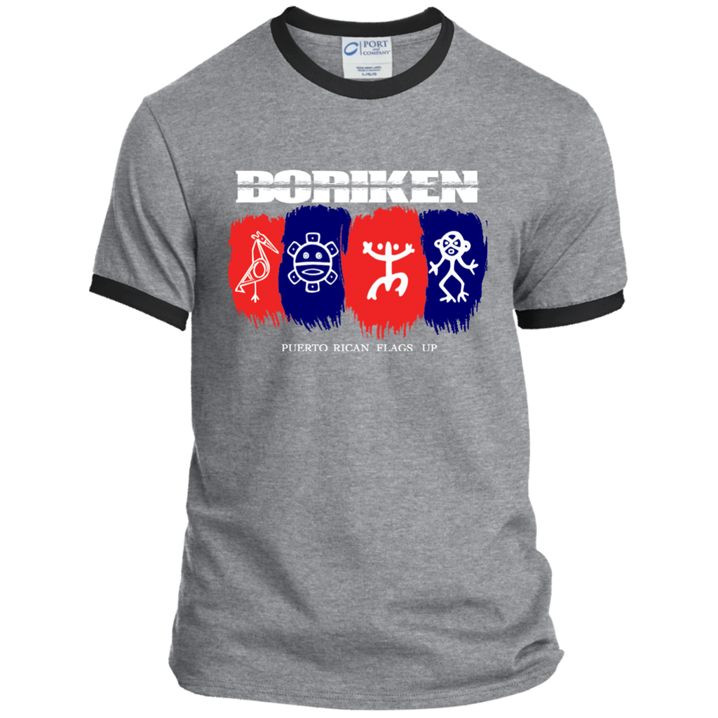 Boriken PC54R Port & Co. Ringer Tee - PR FLAGS UP