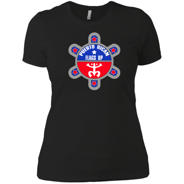 Puerto Rican Flags Up Next Level Ladies' Boyfriend Tee - PR FLAGS UP