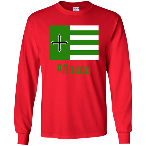 Añasco Flag G240 Gildan LS Ultra Cotton T-Shirt - PR FLAGS UP