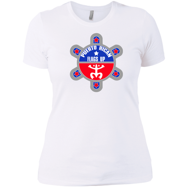 Puerto Rican Flags Up Next Level Ladies' Boyfriend Tee - PR FLAGS UP
