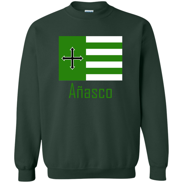 Añasco Flag G180 Gildan Crewneck Pullover Sweatshirt  8 oz. - PR FLAGS UP