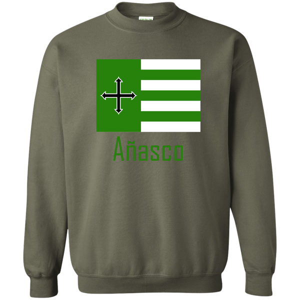 Añasco Flag G180 Gildan Crewneck Pullover Sweatshirt  8 oz. - PR FLAGS UP