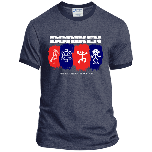 Boriken PC54R Port & Co. Ringer Tee - PR FLAGS UP