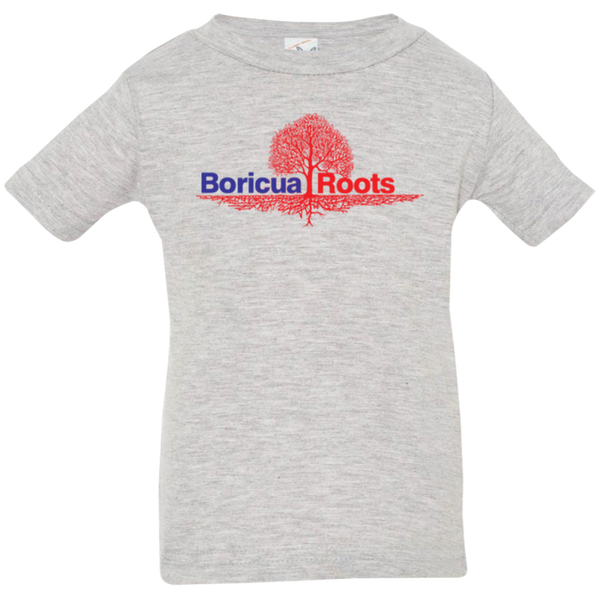Boricua Roots Red & Blue Logo 3322 Rabbit Skins Infant Jersey T-Shirt - PR FLAGS UP