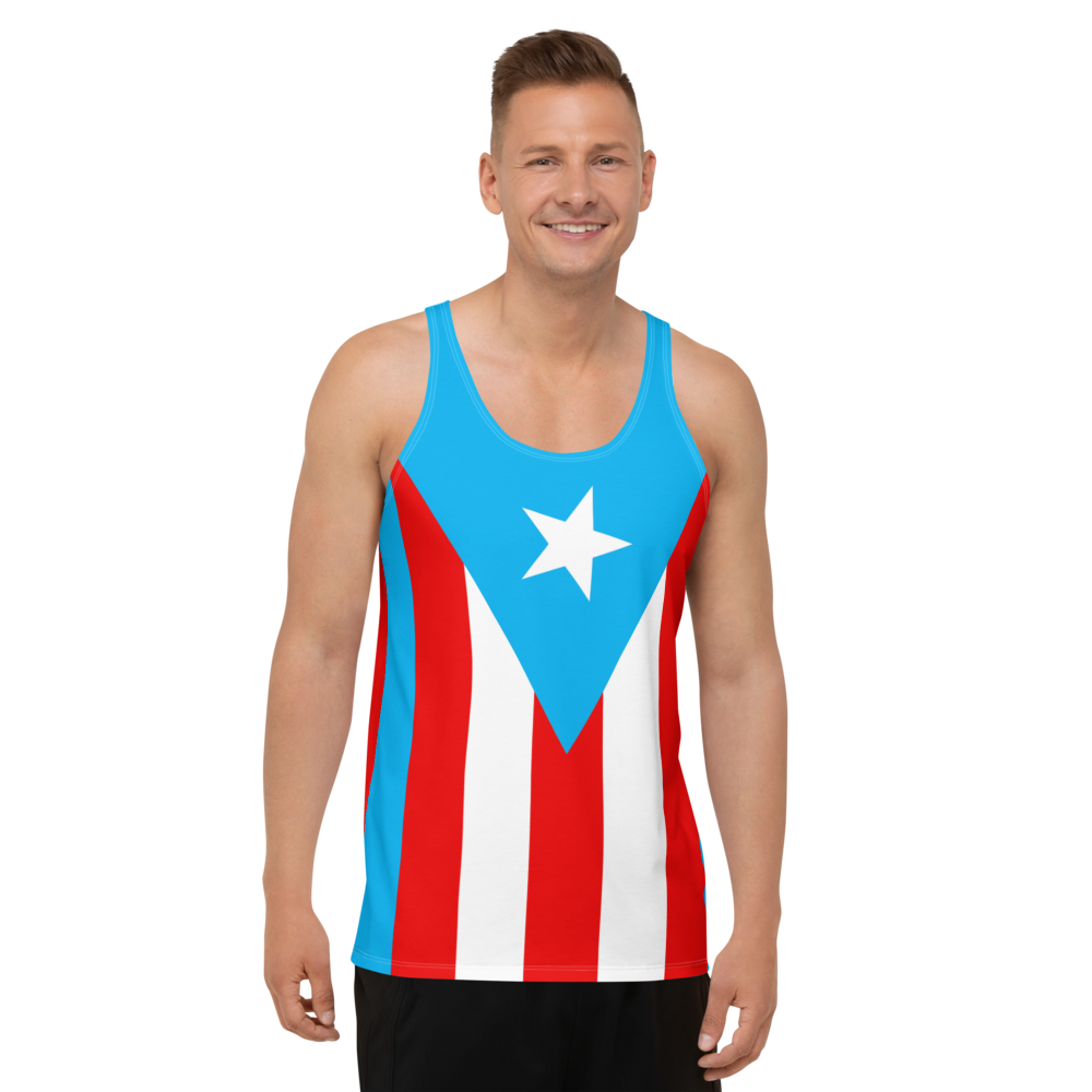 Puerto Rico Light Blue Flag Unisex Tank Top