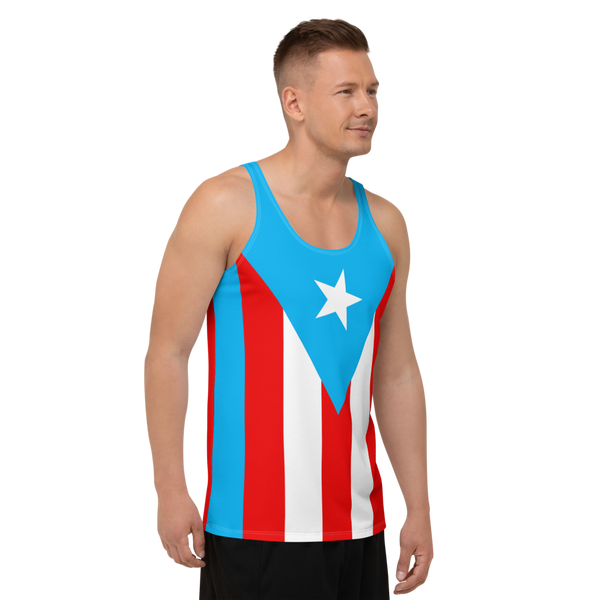Puerto Rico Light Blue Flag Unisex Tank Top